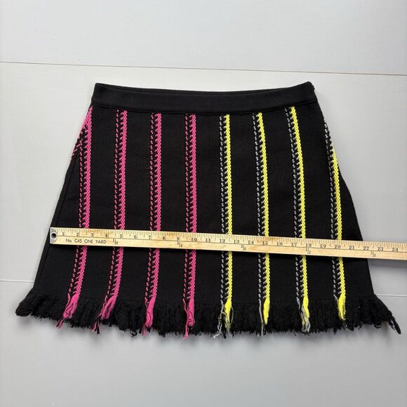 ICEBERG Frayed Knit Skirt Wool Blend ALine Colorful Women Medium Cybergoth Italy - Picture 7 of 12